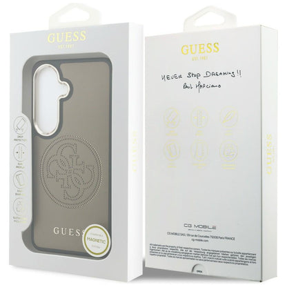 Husa MagSafe za Samsung Galaxy S26 S942, Guess, Perforated Logo, Braon