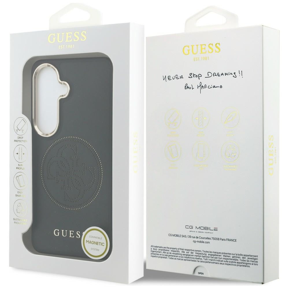Husa MagSafe za Samsung Galaxy S26 S942, Guess, Perforated Logo, Crna