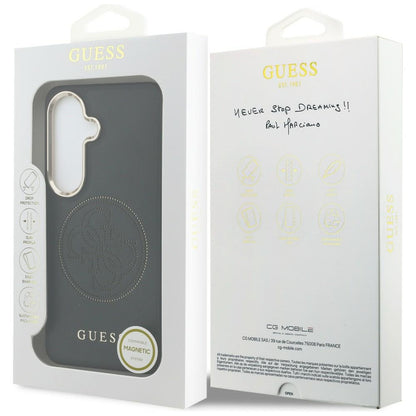 Husa MagSafe za Samsung Galaxy S26 S942, Guess, Perforated Logo, Crna