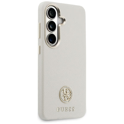 Husa MagSafe za Samsung Galaxy S26 S942, Guess, Rhinestone Round Logo, Bež