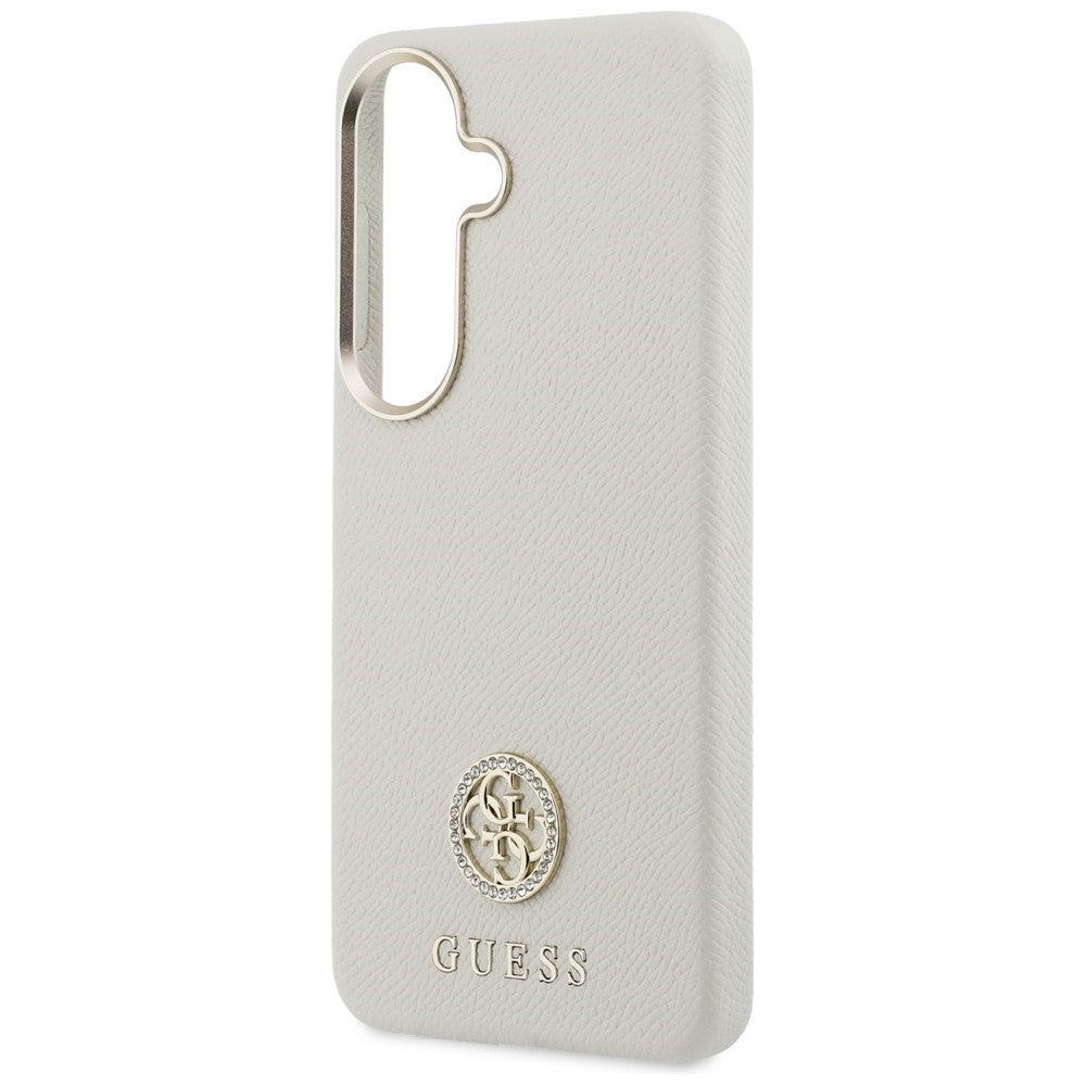 Husa MagSafe za Samsung Galaxy S26 S942, Guess, Rhinestone Round Logo, Bež
