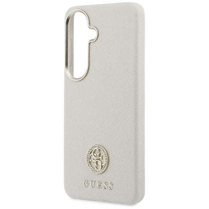 Husa MagSafe za Samsung Galaxy S26 S942, Guess, Rhinestone Round Logo, Bež