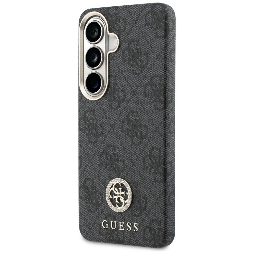 Futrola MagSafe za Samsung Galaxy S26 S942, Guess, Rhinestone Round Logo, Crna