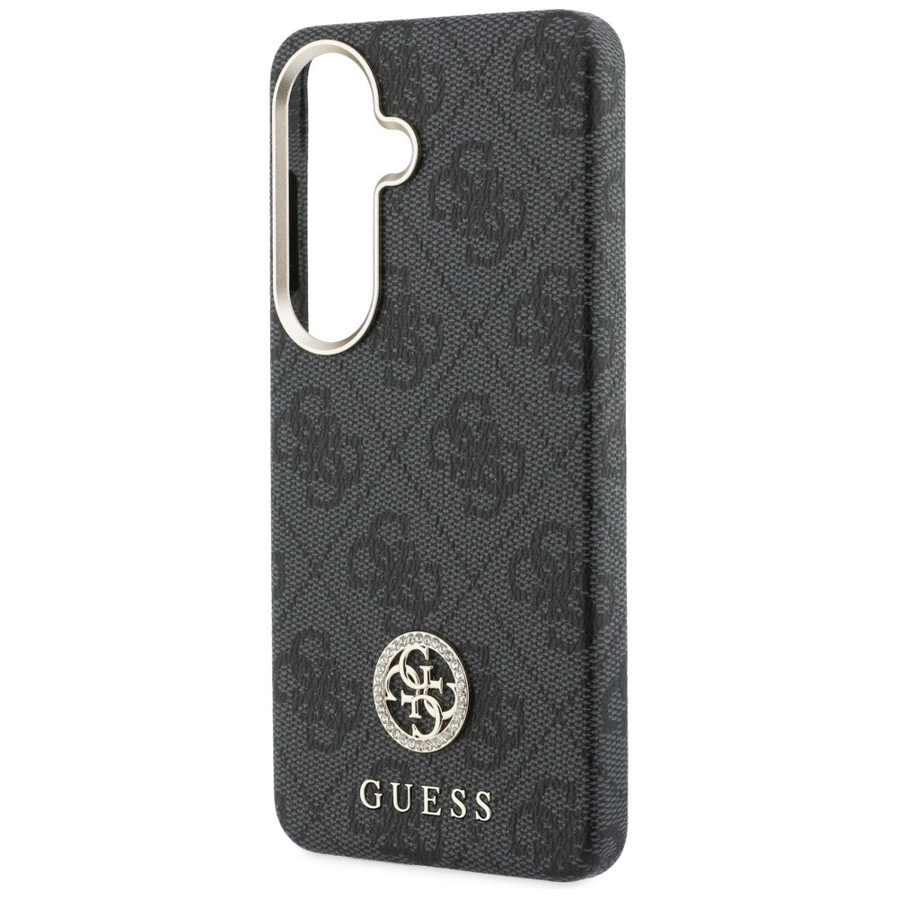 Futrola MagSafe za Samsung Galaxy S26 S942, Guess, Rhinestone Round Logo, Crna