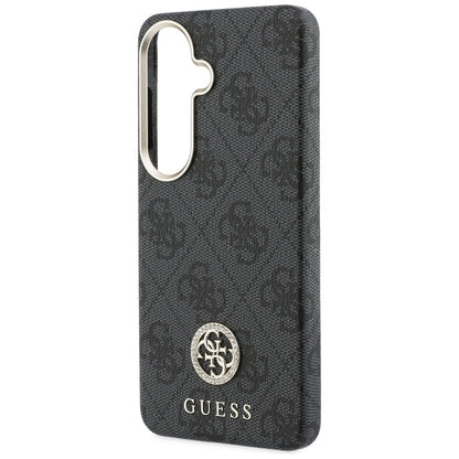 Futrola MagSafe za Samsung Galaxy S26 S942, Guess, Rhinestone Round Logo, Crna