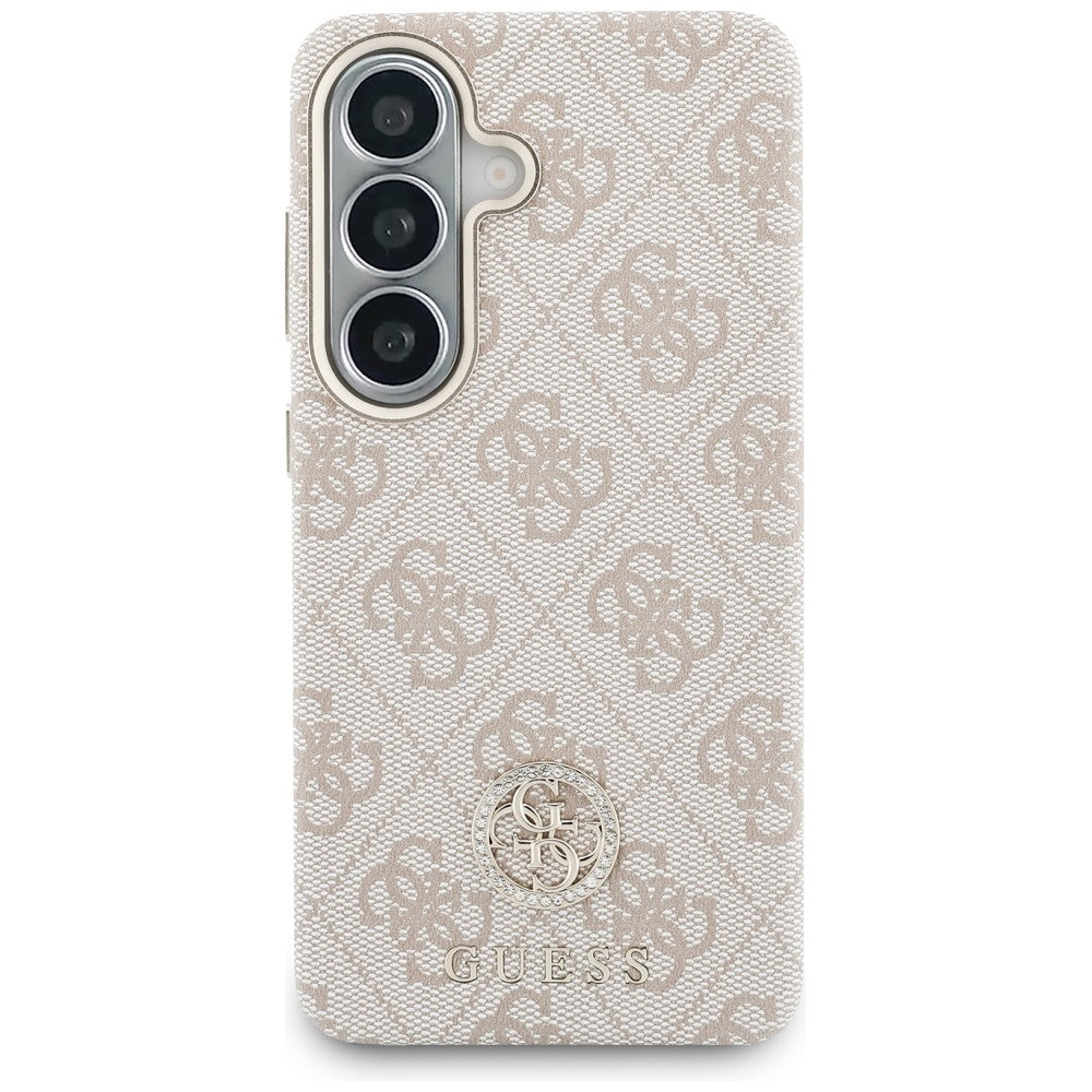 Futrola MagSafe za Samsung Galaxy S26 S942, Guess, Rhinestone Round Logo, Roze