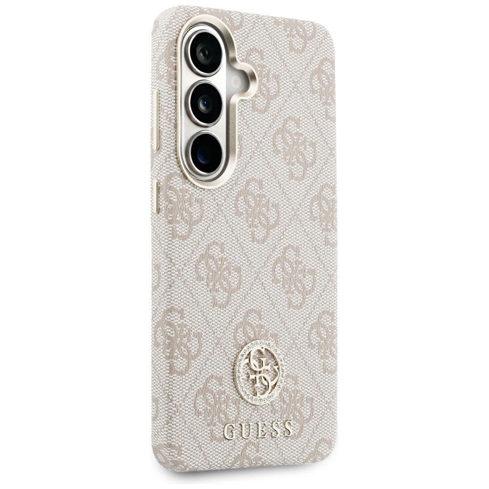 Futrola MagSafe za Samsung Galaxy S26 S942, Guess, Rhinestone Round Logo, Roze