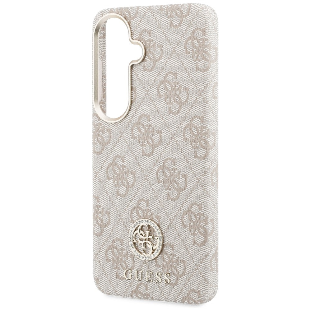 Futrola MagSafe za Samsung Galaxy S26 S942, Guess, Rhinestone Round Logo, Roze