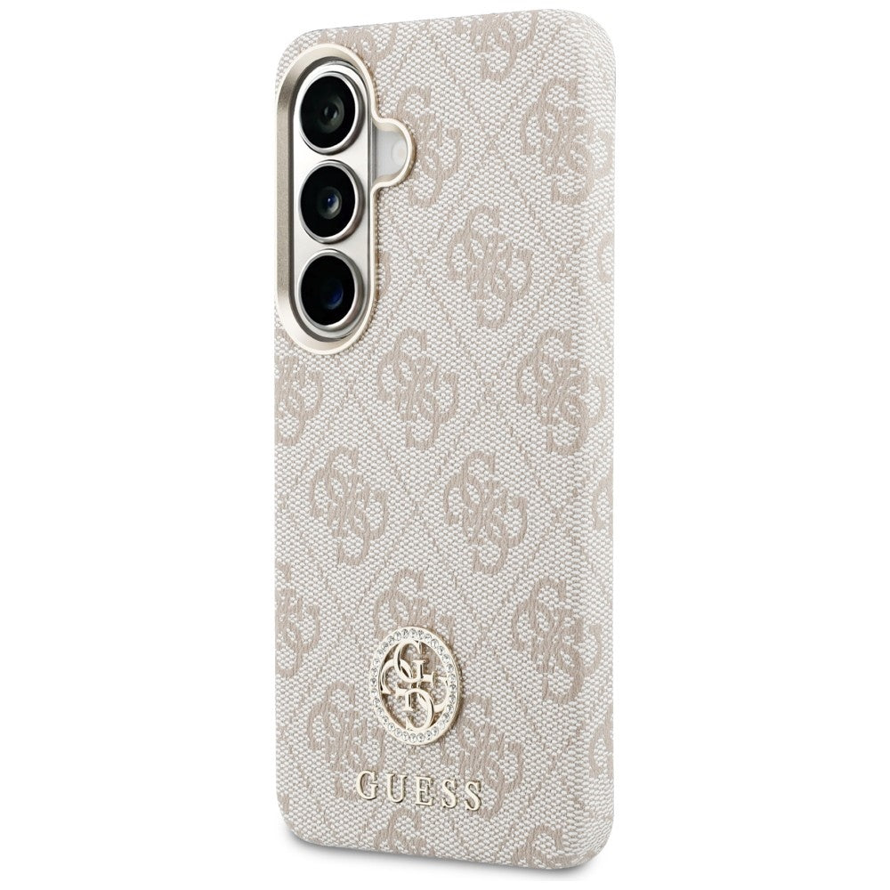 Futrola MagSafe za Samsung Galaxy S26 S942, Guess, Rhinestone Round Logo, Roze