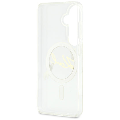 MagSafe futrola za Samsung Galaxy S26 S942, Karl Lagerfeld, IML Choupette Karl Script Logo, Bela