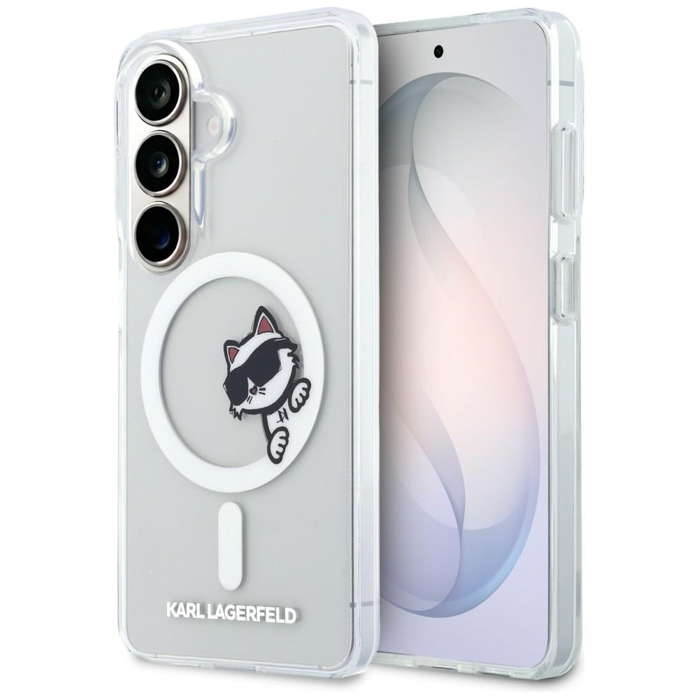MagSafe futrola za Samsung Galaxy S26 S942, Karl Lagerfeld, IML Choupette Peekaboo Logo, Bela