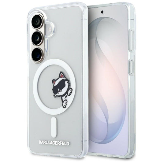 MagSafe futrola za Samsung Galaxy S26 S942, Karl Lagerfeld, IML Choupette Peekaboo Logo, Bela