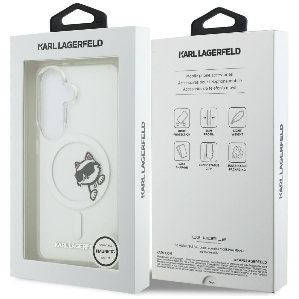 MagSafe futrola za Samsung Galaxy S26 S942, Karl Lagerfeld, IML Choupette Peekaboo Logo, Bela