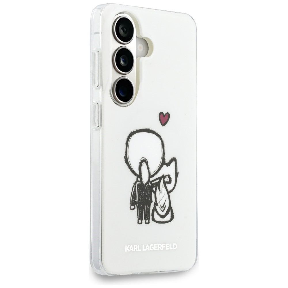 MagSafe futrola za Samsung Galaxy S26 S942, Karl Lagerfeld, IML Karl & Choupette Back Logo, Bela