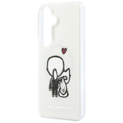 MagSafe futrola za Samsung Galaxy S26 S942, Karl Lagerfeld, IML Karl & Choupette Back Logo, Bela