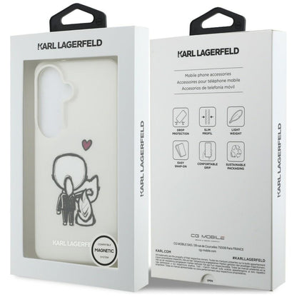 MagSafe futrola za Samsung Galaxy S26 S942, Karl Lagerfeld, IML Karl & Choupette Back Logo, Bela
