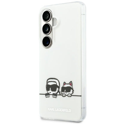 Futrola MagSafe za Samsung Galaxy S26 S942, Karl Lagerfeld, IML Karl & Choupette Peekaboo Logo, Bela