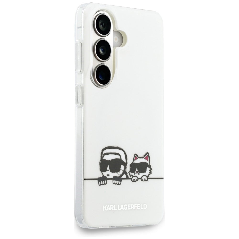 Futrola MagSafe za Samsung Galaxy S26 S942, Karl Lagerfeld, IML Karl & Choupette Peekaboo Logo, Bela
