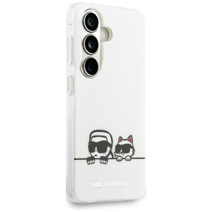 Futrola MagSafe za Samsung Galaxy S26 S942, Karl Lagerfeld, IML Karl & Choupette Peekaboo Logo, Bela