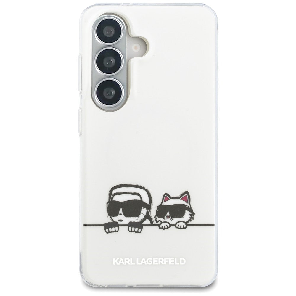 Futrola MagSafe za Samsung Galaxy S26 S942, Karl Lagerfeld, IML Karl & Choupette Peekaboo Logo, Bela