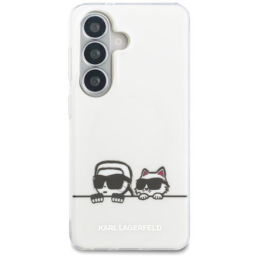 Futrola MagSafe za Samsung Galaxy S26 S942, Karl Lagerfeld, IML Karl & Choupette Peekaboo Logo, Bela