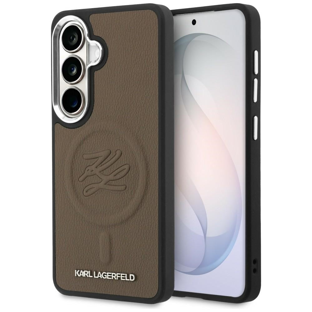 Futrola MagSafe za Samsung Galaxy S26 S942, Karl Lagerfeld, Initial Logo Debossed, Braon