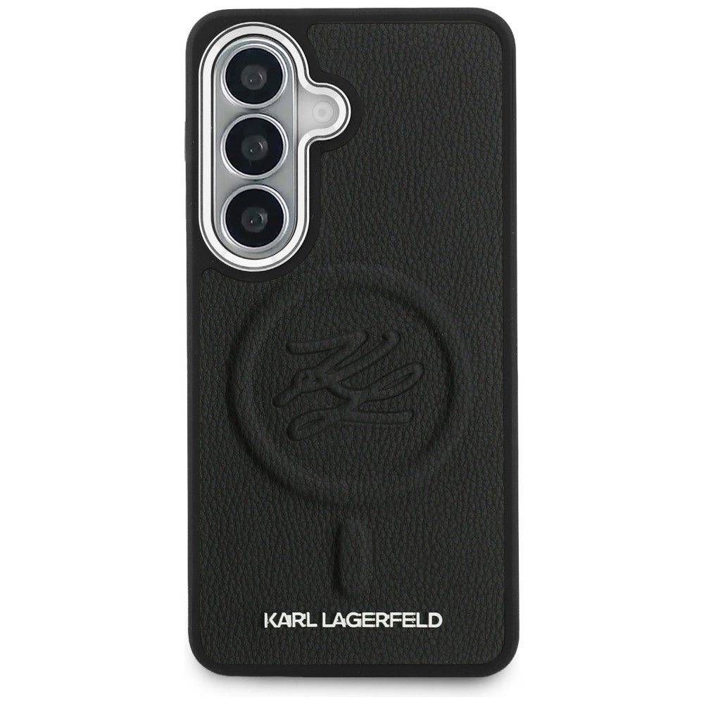 Futrola MagSafe za Samsung Galaxy S26 S942, Karl Lagerfeld, Initial Logo Debossed, Crna