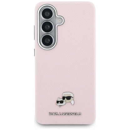 Futrola MagSafe za Samsung Galaxy S26 S942, Karl Lagerfeld, Karl & Choupette Head's Pin, Roze