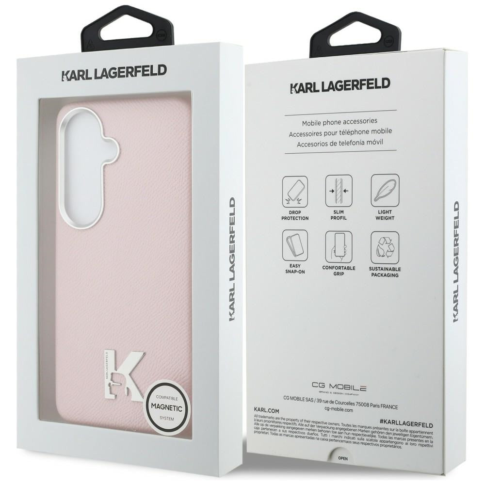 Futrola MagSafe za Samsung Galaxy S26 S942, Karl Lagerfeld, Karl Head Logo, Roze