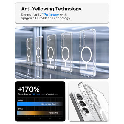 Husa MagSafe za Samsung Galaxy S26 S942, Spigen, Ultra Hybrid, Transparentna Bela ACS10734