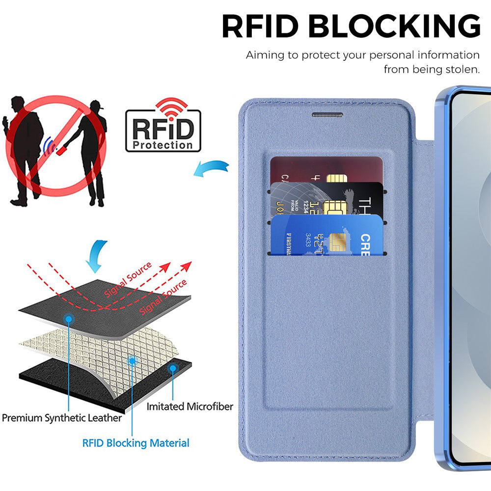 Futrola MagSafe za Samsung Galaxy S26, Techsuit, SmartMag Book, Plava