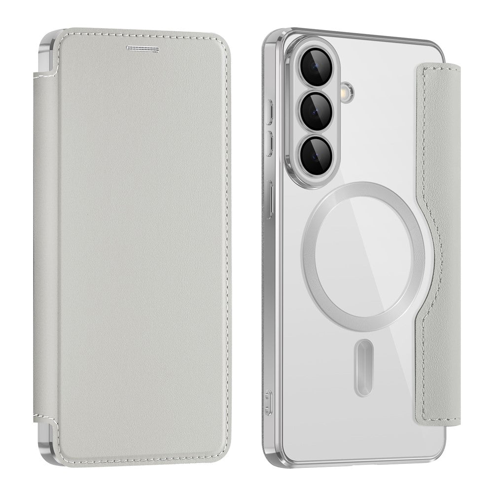 Futrola MagSafe za Samsung Galaxy S26, Techsuit, SmartMag Book, Siva
