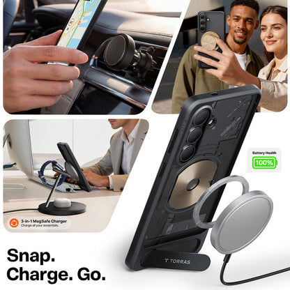 Futrola MagSafe za Samsung Galaxy S26, Torras, Pstand, Crna