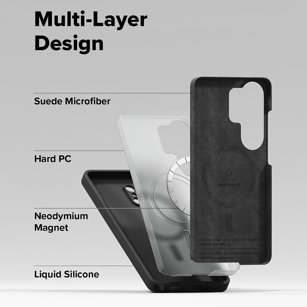 Futrola MagSafe za Samsung Galaxy S26 Ultra S948, Ringke, Silikon, Crna