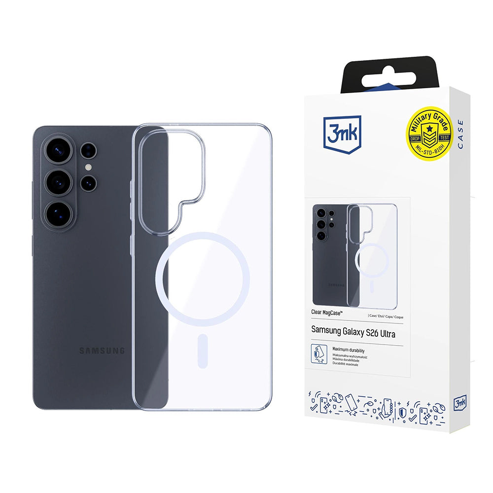 Futrola MagSafe za Samsung Galaxy S26 Ultra S948, 3MK, Clear MagCase, Transparentna