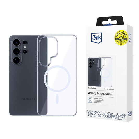 Futrola MagSafe za Samsung Galaxy S26 Ultra S948, 3MK, Clear MagCase, Transparentna