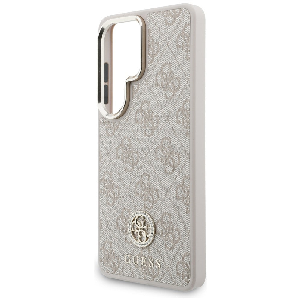 Husa MagSafe za Samsung Galaxy S26 Ultra S948, GUESS, 4G Big Rhinestone Triangle Strap, Roze