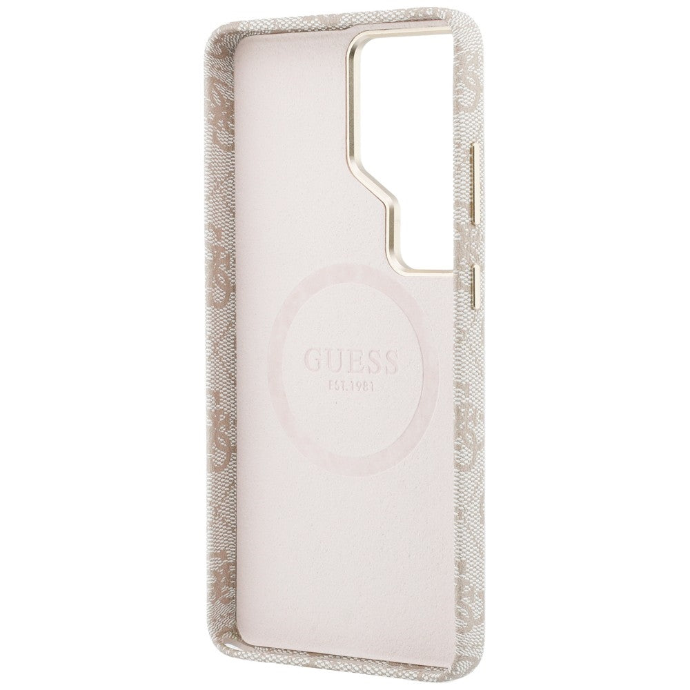 Futrola MagSafe za Samsung Galaxy S26 Ultra S948, Guess, 4G Script Logo, Roze