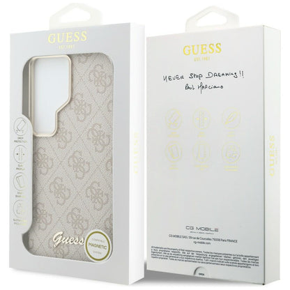 Futrola MagSafe za Samsung Galaxy S26 Ultra S948, Guess, 4G Script Logo, Roze