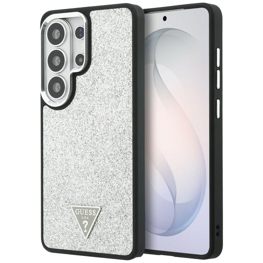 MagSafe futrola za Samsung Galaxy S26 Ultra S948, Guess, Fixed Glitter Triangle Logo, Srebrna