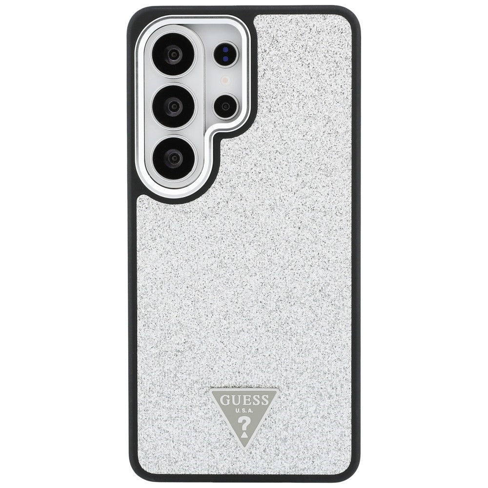 MagSafe futrola za Samsung Galaxy S26 Ultra S948, Guess, Fixed Glitter Triangle Logo, Srebrna