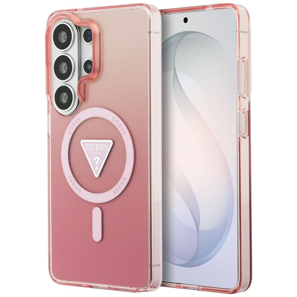 Futrola MagSafe za Samsung Galaxy S26 Ultra S948, Guess, IML Gradient Triangle Logo, Roze