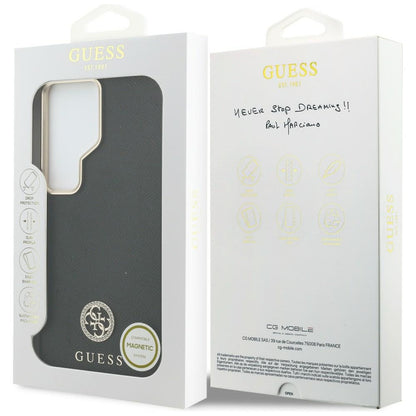 Futrola MagSafe za Samsung Galaxy S26 Ultra S948, Guess, Rhinestone Round Logo, Crna