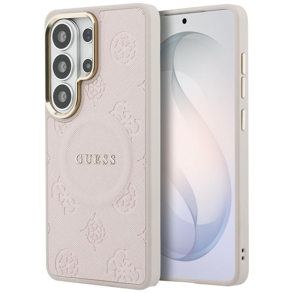 MagSafe futrola za Samsung Galaxy S26 Ultra S948, Guess, Saffiano Peony Embossed Ring, Roze