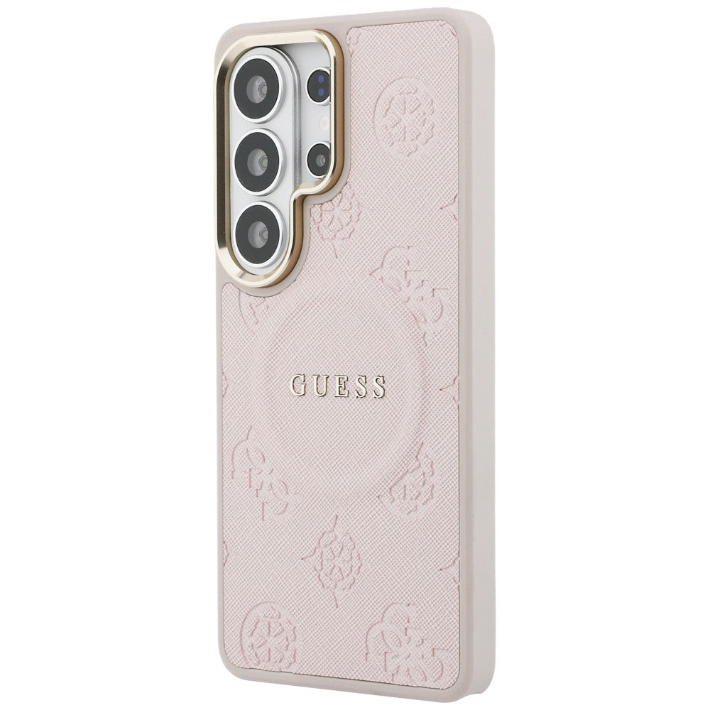 MagSafe futrola za Samsung Galaxy S26 Ultra S948, Guess, Saffiano Peony Embossed Ring, Roze