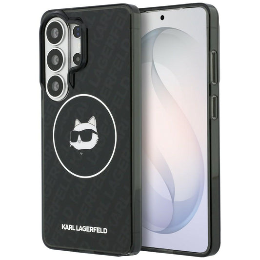 Futrola MagSafe za Samsung Galaxy S26 Ultra S948, Karl Lagerfeld, IML Choupette Head on KL Repeated Logo, Crna