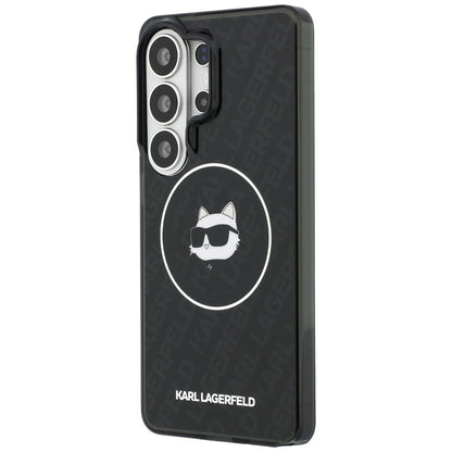 Futrola MagSafe za Samsung Galaxy S26 Ultra S948, Karl Lagerfeld, IML Choupette Head on KL Repeated Logo, Crna