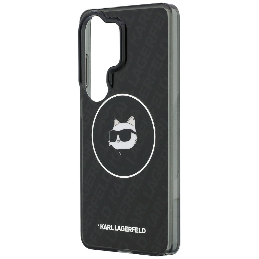 Futrola MagSafe za Samsung Galaxy S26 Ultra S948, Karl Lagerfeld, IML Choupette Head on KL Repeated Logo, Crna