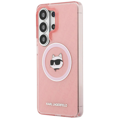Futrola MagSafe za Samsung Galaxy S26 Ultra S948, Karl Lagerfeld, IML Choupette Head on KL Repeated Logo, Roze
