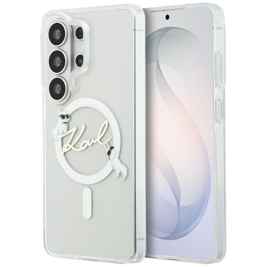 Futrola MagSafe za Samsung Galaxy S26 Ultra S948, Karl Lagerfeld, IML Choupette Karl Script Logo, Bela.